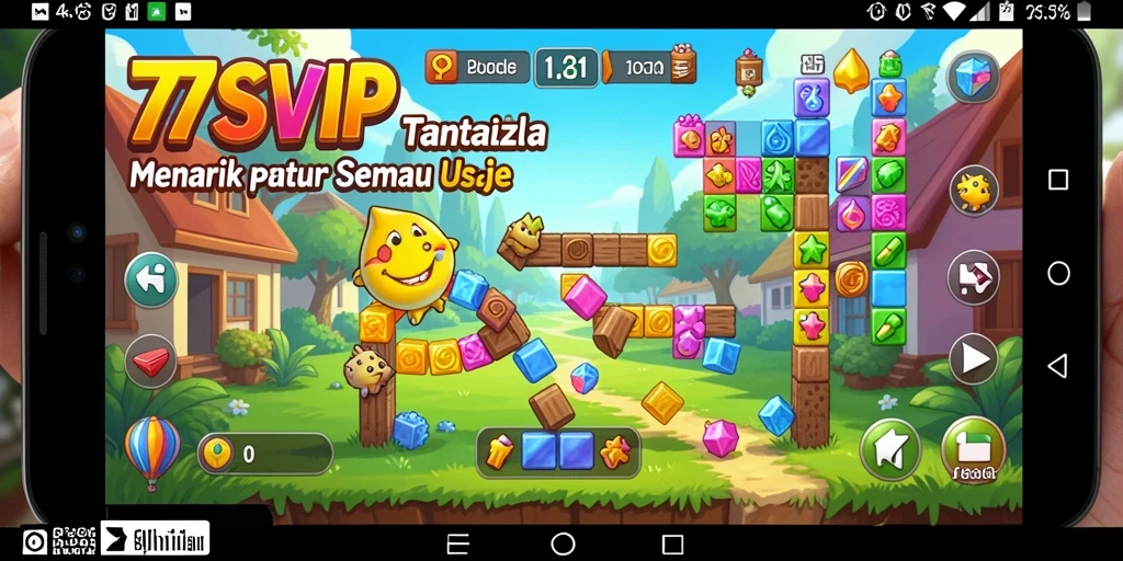 Screenshot gameplay 7SVIP menampilkan tantangan puzzle yang seru.