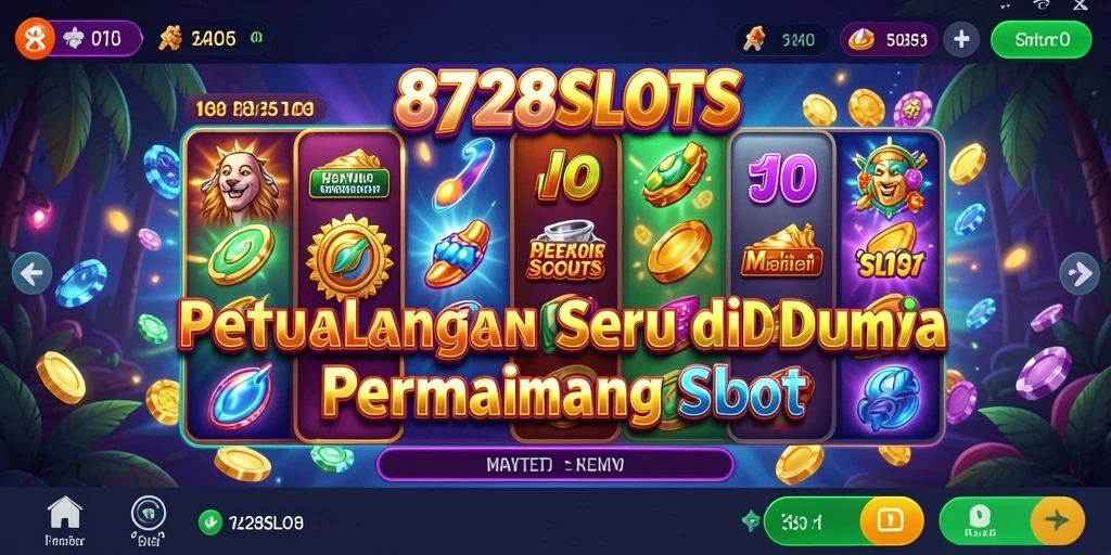 Tangkapan layar gameplay 8728SLOTS menampilkan grafis memukau dan petualangan seru.