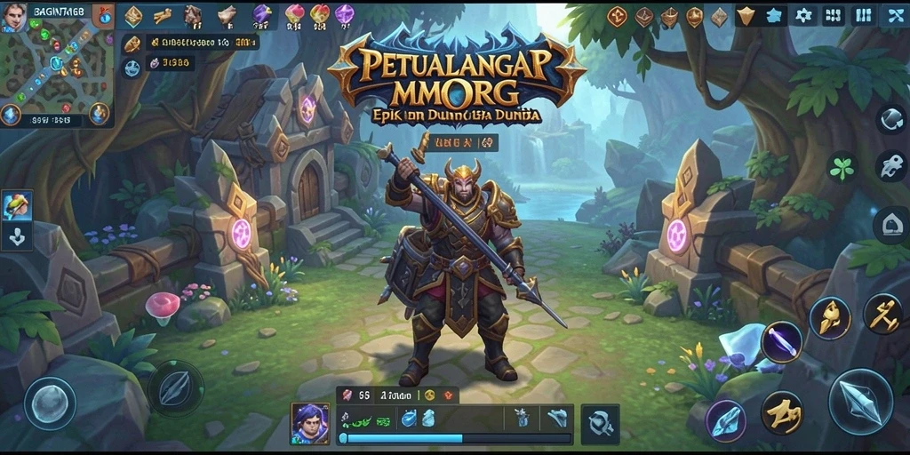 Screenshot gameplay BAGINTA168 menampilkan pertarungan epik di dunia fantasi.