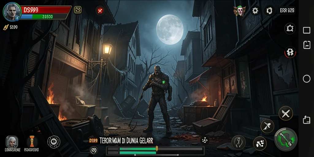 Screenshot gameplay DS99 yang mendebarkan dan menyeramkan.