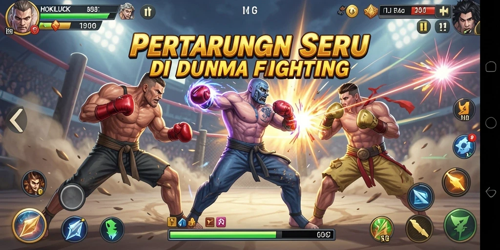 Tangkapan layar gameplay HOKILUCK menunjukkan pertarungan intens yang mendebarkan.