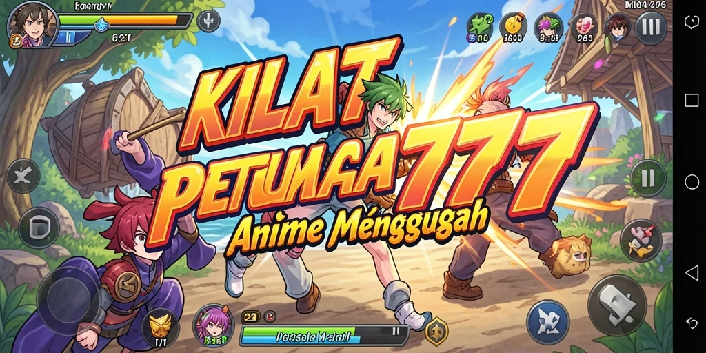 Screenshot utama KILAT777 menampilkan aksi karakter Anime yang dinamis.