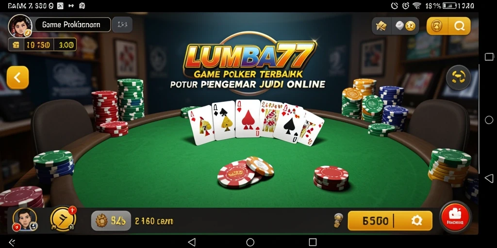 Tampilan gameplay seru di LUMBA77 dengan pemain Poker yang kompetitif.