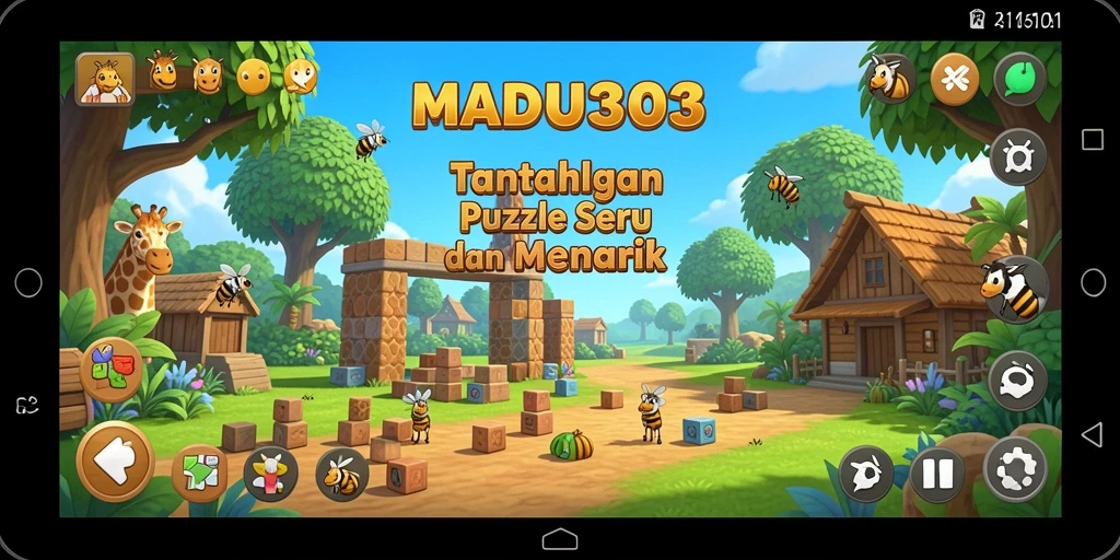 Gameplay seru dari MADU303 dengan berbagai teka-teki menarik.