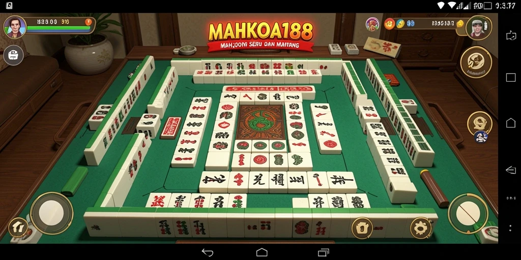 Tampilan gameplay yang menarik dari <strong>MAHKOTA188</strong> dengan elemen Mahjong yang klasik.