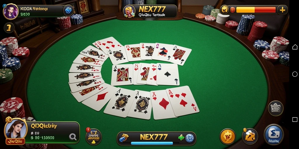 Tampilan menarik dari gameplay QiuQiu di NEX777.