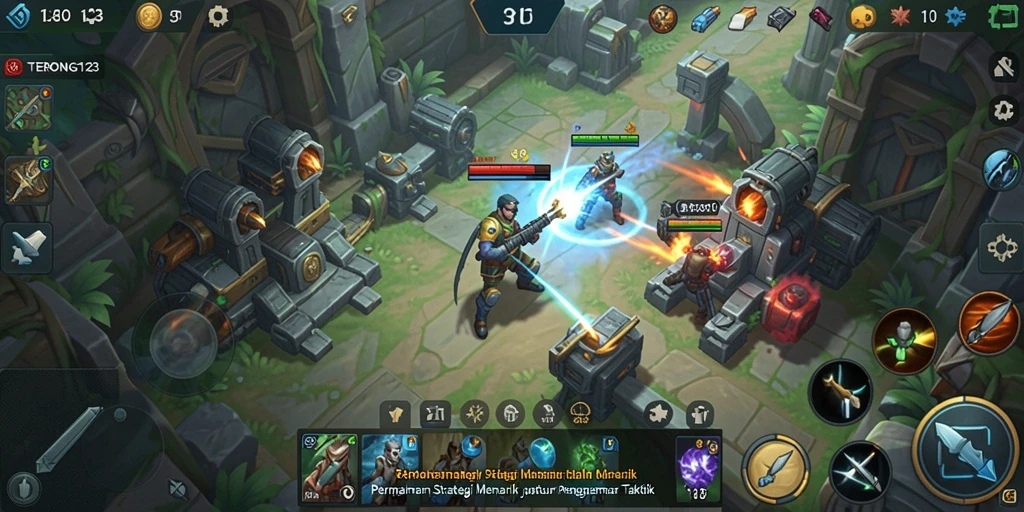 Tangkapan layar gameplay TERONG123 yang menampilkan strategi pertempuran.